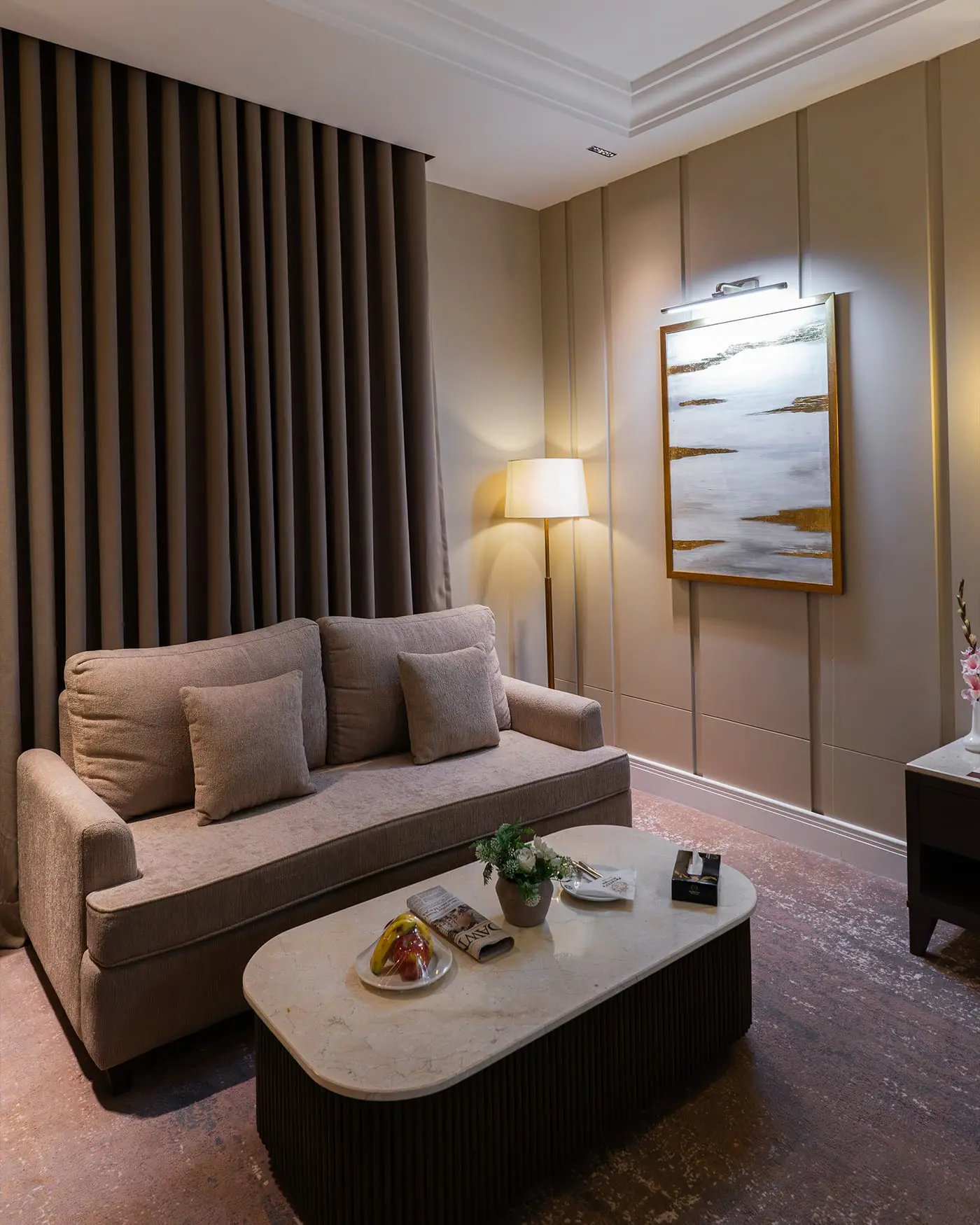 The sitting area of an executive room at Faletti’s Boutique Multan