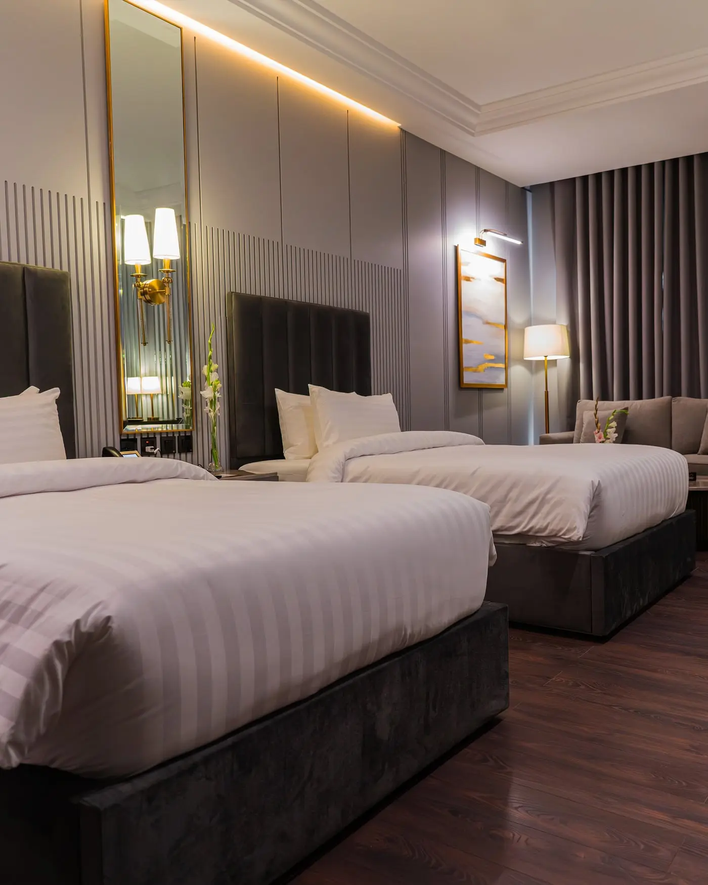 A twin deluxe room at Faletti’s Boutique Multan