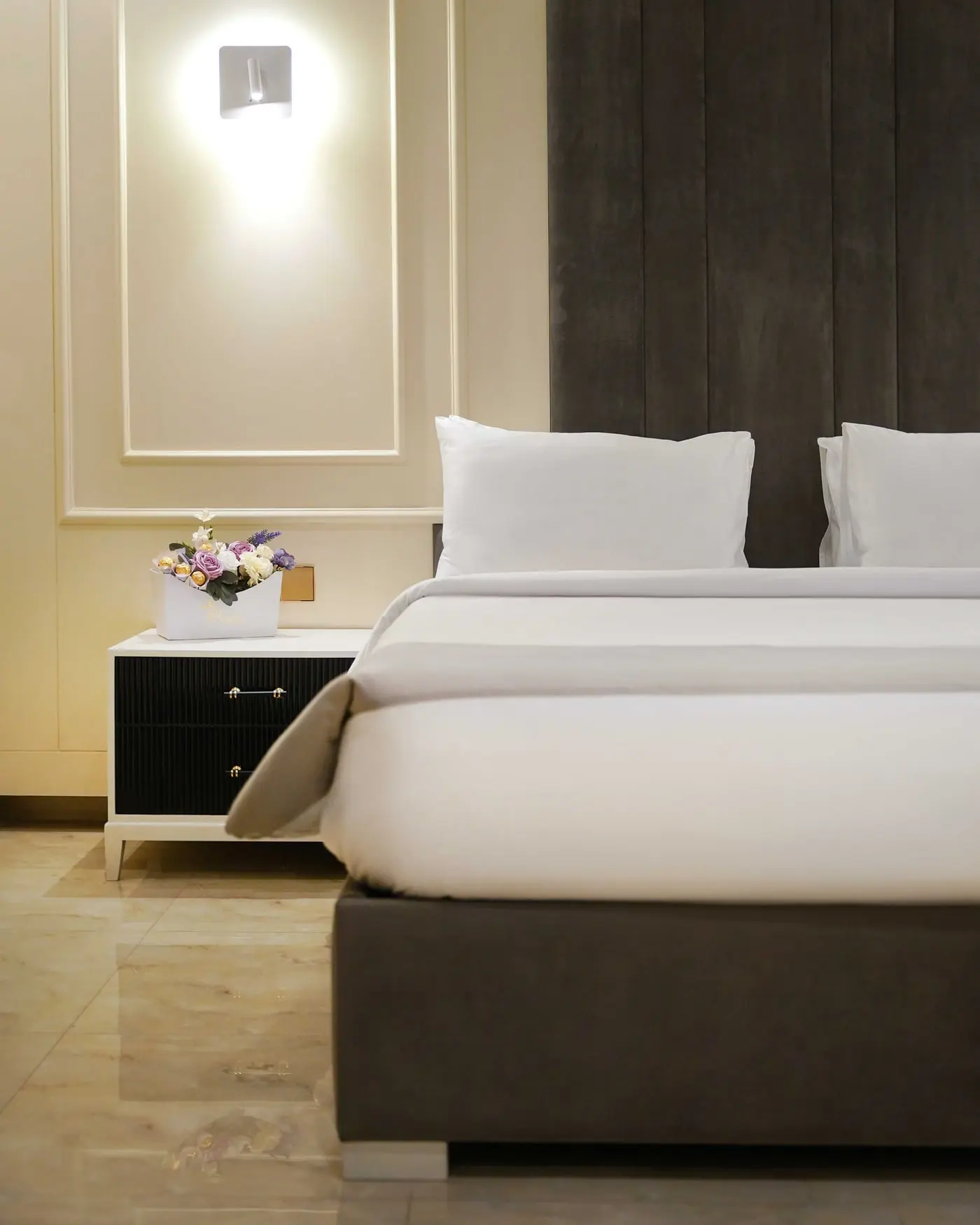 The bed in a standard room at Faletti’s Express Airport