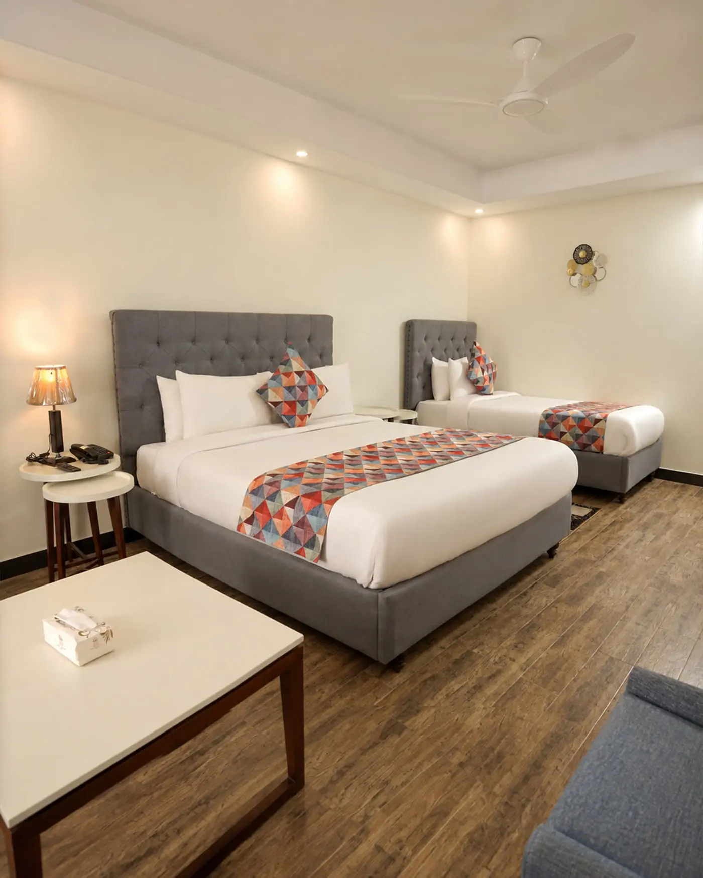 A twin-bed room at Faletti’s Grand Naran