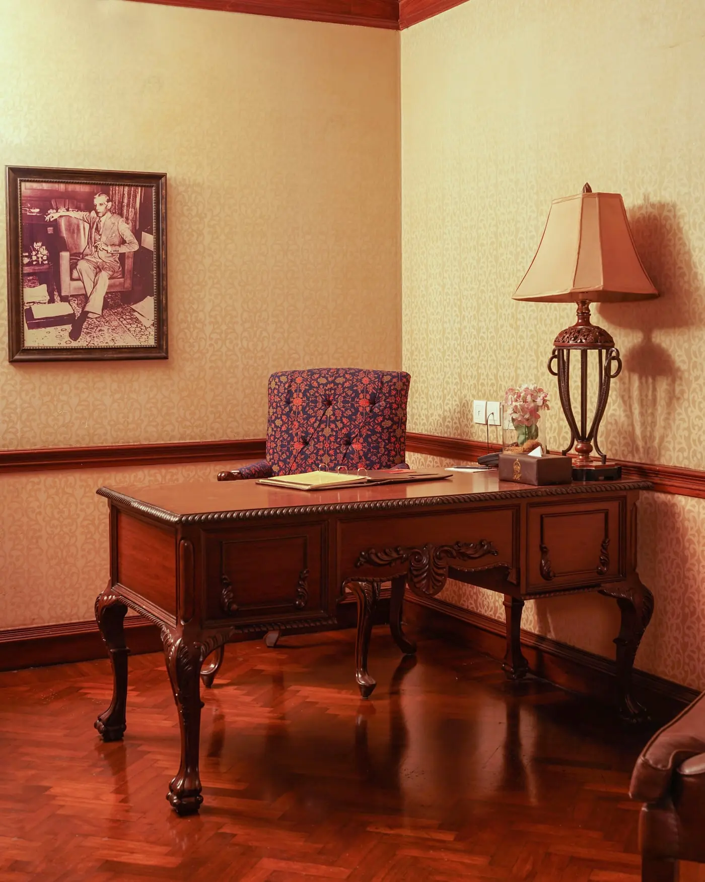 Writing desk and armchair
