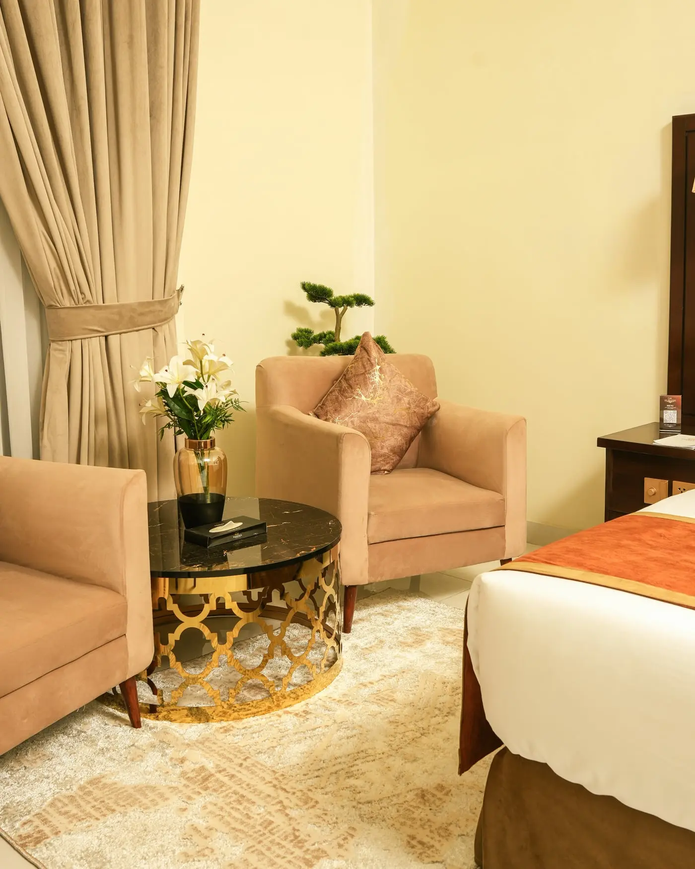 A seating corner in a residence
